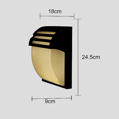 كشاف بوابة 1 لمبة اسود مفرد