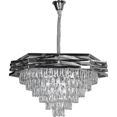 نجف شيمر مع لق كريستال فضي E1415L قطر 80 سم