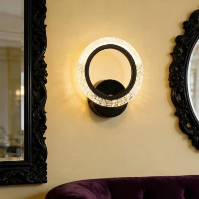 إضاءة أبليك حائط مودرن اسود لون الانارة 3 اضاءات واط 5