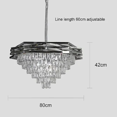 نجف شيمر مع لق كريستال فضي E1415L قطر 80 سم