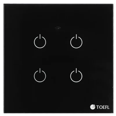 مفتاح ذكي رباعي جرافيت تحكم عن بعد WiFi سهل الاستخدام يعمل باللمس تحكم بالجوال متوافق مع اليكسا وجوجل هوم توفل