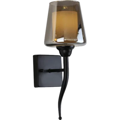 إضاءة جلو ويف جدارية مفرد مودرن اسود E27