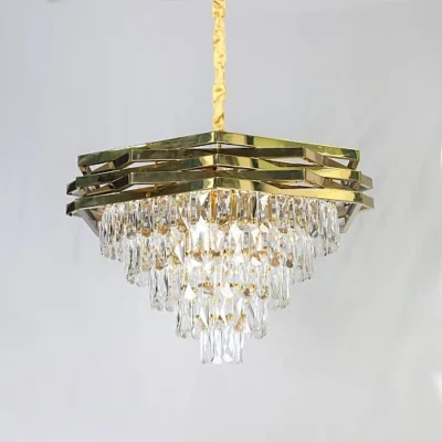 نجف شيمر مع لق كريستال ذهبي E14 80 سم