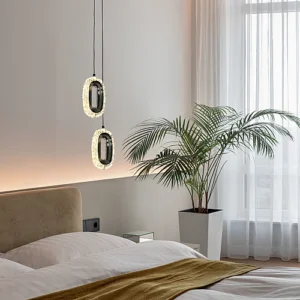 نجف مودرن اسود نيكل كروم لون الانارة 3 اضاءات 5 واط مجوز