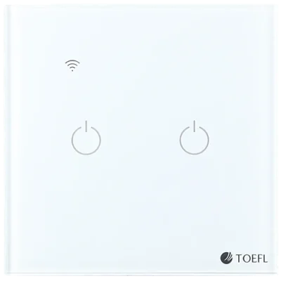 WH1 مفتاح الذكي ثنائي غطاء اسود تحكم عن بعد Wifi سهل الاستخدام يعمل باللمس تحكم بالجوال متوافق مع اليكسا وجوجل هوم توفل