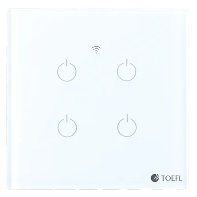 مفتاح ذكي رباعي جرافيت تحكم عن بعد WiFi سهل الاستخدام يعمل باللمس تحكم بالجوال متوافق مع اليكسا وجوجل هوم توفل