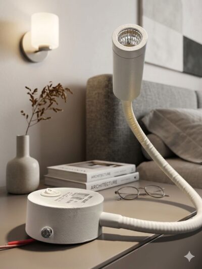 ابليك حائط جداري مودرن ابيض لون الانارة اصفر (نسخة)