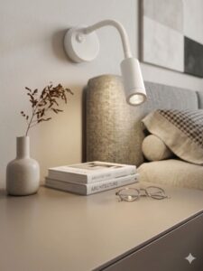 ابليك حائط جداري مودرن ابيض لون الانارة اصفر (نسخة)