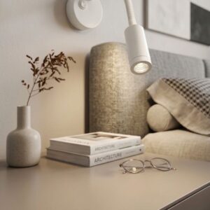 ابليك حائط جداري مودرن ابيض لون الانارة اصفر (نسخة)