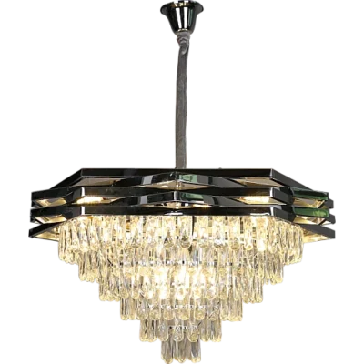 نجف شيمر مع لق كريستال فضي E1415L قطر 80 سم