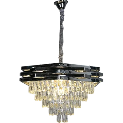 نجف شيمر معلق كريستال فضي E14*9L قطر 60 سم