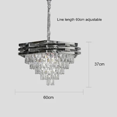 نجف شيمر معلق كريستال فضي E14*9L قطر 60 سم