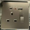  فيش ثلاثي جداري ذكي فضي موديل TP3013AC مع منافذ شحن سريع- TYPE-C & USB