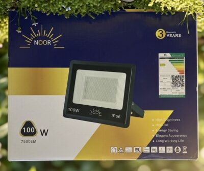 كشاف ليد (LED) خارجي قوي 100 واط من NOOR RAYS - مقاوم للماء والغبار IP66