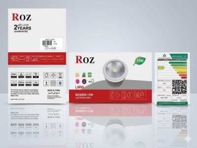 سبوت لايت ليد ظاهري روز (Roz) | موديل LM90 (MD8805-15W)