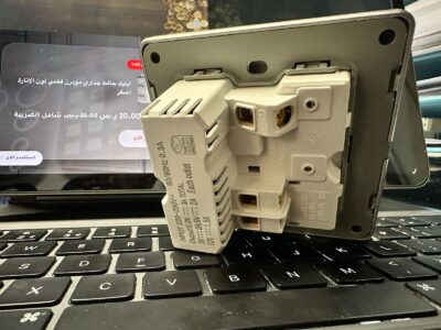  فيش ثلاثي جداري ذكي فضي موديل TP3013AC مع منافذ شحن سريع- TYPE-C & USB