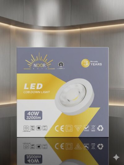 💡لطش إضاءة داون لايت LED COB بقدرة 40 واط - من نور رايز (Noor Rays)شفاف
